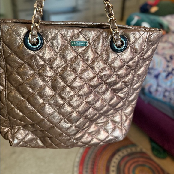 Kate Spade Bronze Quilted Tote - Picture 1 of 11